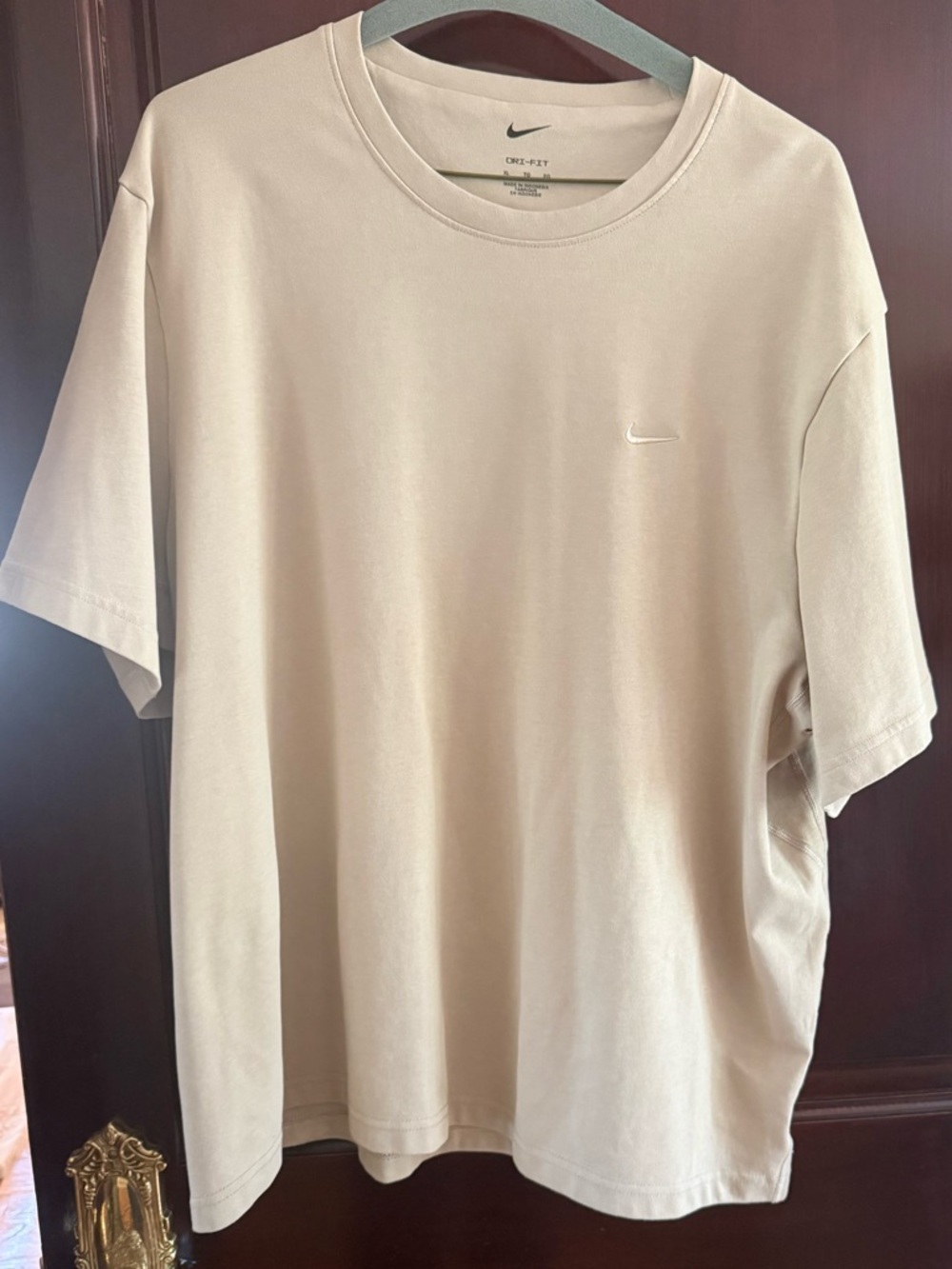 Nike Men's Tan Crewneck Dri-FIT T-Shirt